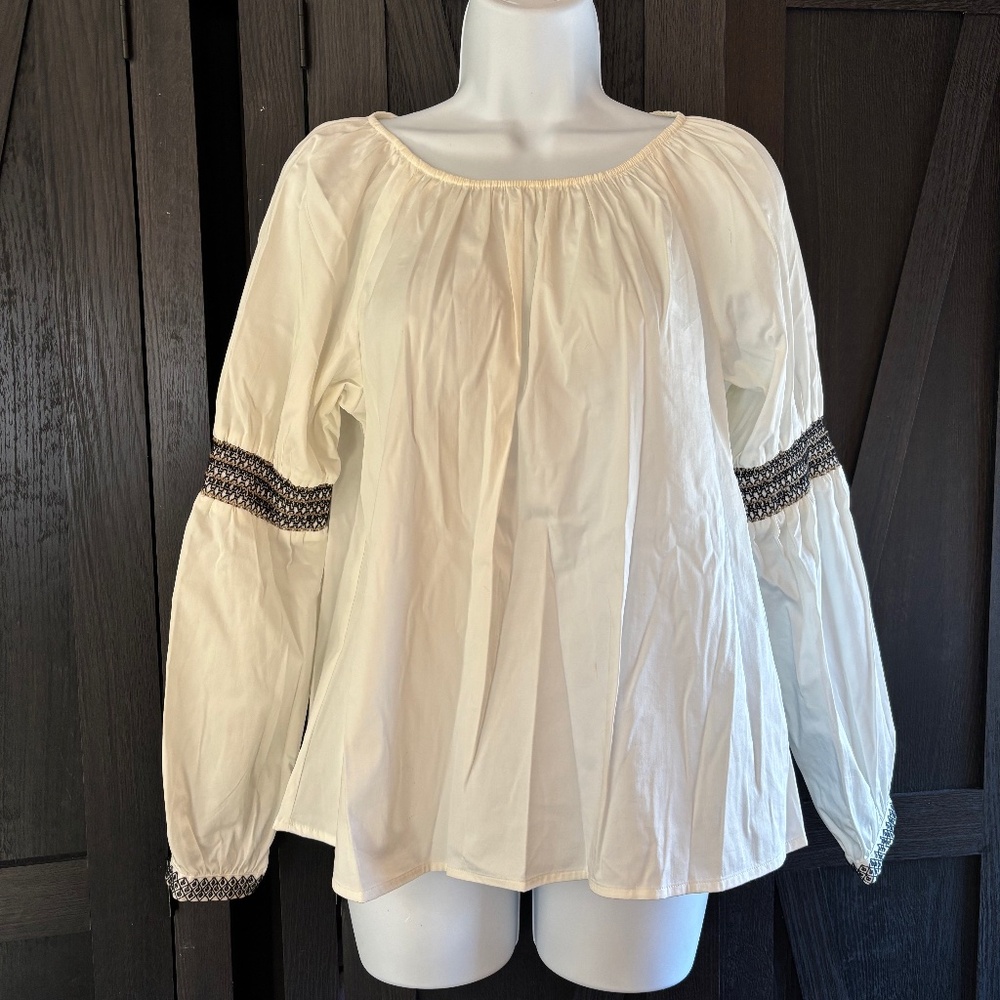 ELIZABETH ANF JAMES PEASANT BLOUSE WITH SMOCKING